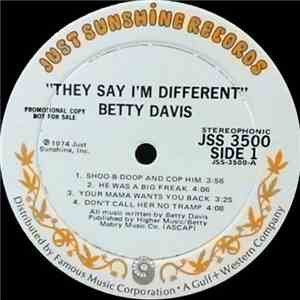 Betty Davis - They Say I'm Different mp3 album