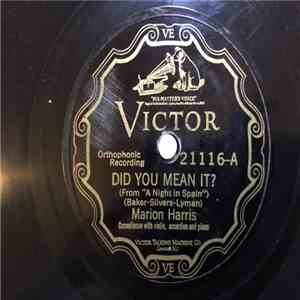 Marion Harris - Did You Mean It? / The Man I Love mp3 album