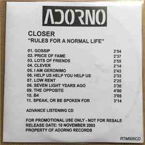 Closer - Rules For A Normal Life mp3 album