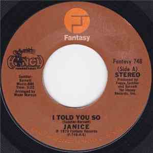 Janice  - I Told You So mp3 album