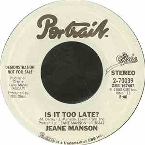 Jeane Manson - Is It Too Late? mp3 album