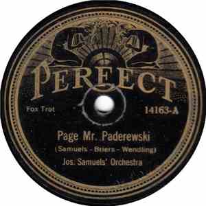 Joseph Samuels' Orchestra - Page Mr. Paderewski / Dusting The Keys mp3 album