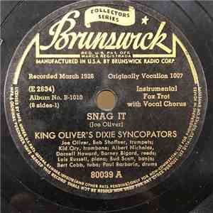 King Oliver's Dixie Syncopators / Dewey Jackson's Peacock Orchestra - Snag It / Capitol Blues mp3 album