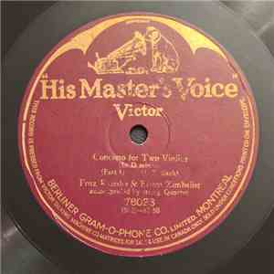 Fritz Kreisler And Efrem Zimbalist - Concerto For Two Violins (In D Minor) (Part 1) mp3 album