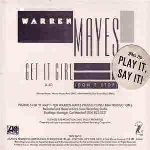 Warren Mayes - Get It Girl (Don't Stop) mp3 album