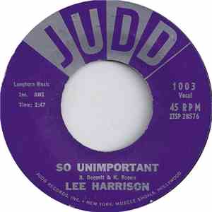 Lee Harrison  - So Unimportant / Mine Alone mp3 album